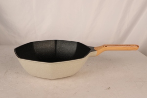 กระทะเหล็กหล่อขอบหินอ่อนสีขาว ปี 2026 ฝาแก้ว ทอด ผัด ย่าง ไม่ติดกระทะ ใช้ได้กับเตาแก๊สและเตาแม่เหล็กไฟฟ้า ความจุ 2 ลิตร - Product Image 2