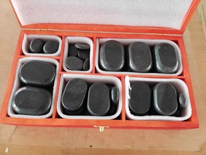 Juego de masaje con piedras calientes al por mayor/masaje con piedras calientes/piedra caliente en caja de madera 45 piezas - Product Image 2