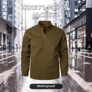 Chaqueta Casual de Lona para Hombre, Estilo Safari, con Cierre, Cuello Mao, Invierno, Estilo OEM - Product Image 2