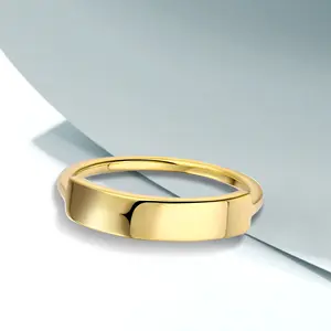 Mode Luxus Verlobung Ehering Paar Einfacher Schmuck Jahrestag Geschenk 18k Gold plattiert 925 Silber Ring