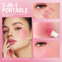 Stick de blush à tête éponge, taille standard, six couleurs, fini liquide chatoyant, illumine le teint, nuances naturelles orange rose, longue tenue