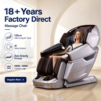 Robot intelligent IA corps entier 2026, fauteuil de massage électrique Shiatsu zéro gravité, commande vocale pour la maison