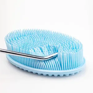 Brosse de bain en silicone, exfoliante douce, masseur de cuir chevelu, brosse corporelle à poils souples, outil de douche pour le nettoyage des bébés - Product Image 4