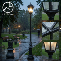 Lampe de jardin en aluminium de style moderne PMMA/verre, IP65, étanche, éclairage paysager LED extérieur, galvanisation à chaud + revêtement en poudre