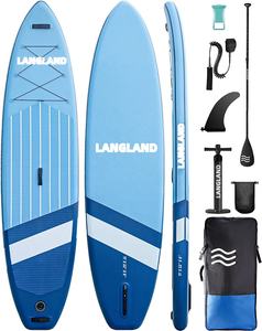 Planche à pagaie <span class=keywords><strong>gonflable</strong></span>, 11 'x 33 ''x 6'' avec kit d'accessoires SUP, sac à dos, aileron central américain, pompe à double <span class=keywords><strong>action</strong></span> - Product Image 1
