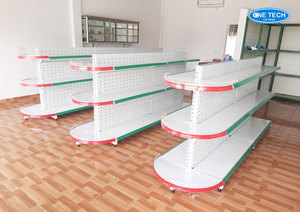 Estante de exhibición de 3 niveles tipo góndola con tapa inferior, 76 cm, de uso ligero, sin respaldo, con recubrimiento en polvo, One Tech, Vietnam - Product Image 5