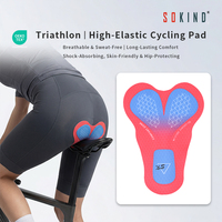 Coussinets de triathlon en mousse haute densité respirants en tissu 100 % polyester durable, coussin de chamois, unisexe, pour cuissardes et collants, 180g, personnalisables