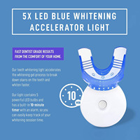 Accesorios de Blanqueamiento Dental con Logotipo Personalizado, Kit de Blanqueamiento de Marca Privada con 5 Luces LED Azules Frías para Dientes Sensibles