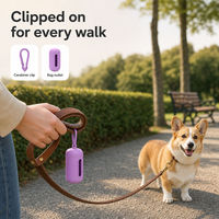Distributeur et support portable de sacs à déjections canines en silicone avec styles capsule, os et pot