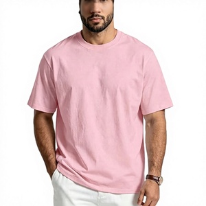 T-shirt décontracté uni en jersey 100 % coton 220 g, coupe ample, col rond, manches courtes, rose, écologique, pour homme, Beazer Sports - Product Image 1
