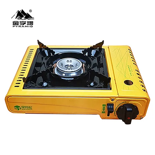 ultralight mini custom CE Single Burner Eco-friendly Cast Iron blue flame Pyramid Grill BBQ Camping Portable Butane Gas Stove