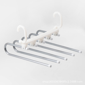 Cintre multi-niveaux pour pantalons avec crochet, organisateur de rangement pour armoire, vêtements, pantalons, jupes, cravates LK - Product Image 1