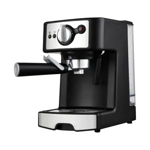 Mesin pembuat kopi, mesin kopi Espresso rumah terbaru 1450W 1L plastik Stainless Steel panas Semi otomatis