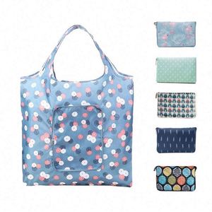 Sac de courses pliable grande capacité en tissu Oxford 210D à motif floral, sac de rangement portable super spacieux - Product Image 1