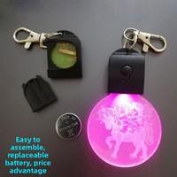 Lampe de nuit en acrylique LED avec logo personnalisé, rechargeable par batterie, 7 LED RVB changeantes de couleur, vente en gros