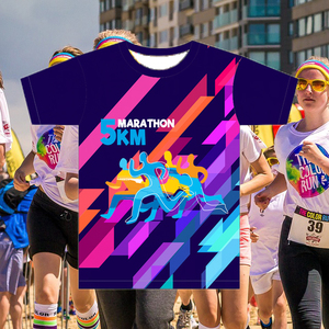 เสื้อยืดวิ่งแบบระเหิดสำหรับผู้ชายโพลีเอสเตอร์แบบแห้งเร็วเสื้อวิ่งมาราธอนแบบซับเหงื่อสำหรับ100% - Product Image 1