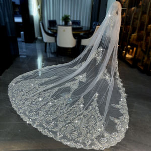 फीशिलूओ लक्जरी एक-परत कैथेड्रल चर्च के साथ महिलाओं की शादी के लिए बालों की कंघी और बालों की कंघी के साथ - Product Image 4