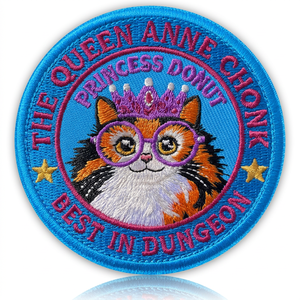 Custom Round Embroidered Patch Cartoon Cat <b>Iron</b> On Sew On Patch Pink Border for Clothing Bags Hats - Product Image 5