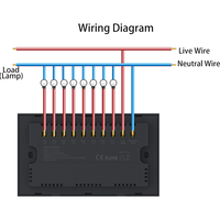 Interruptor de Luz Táctil Inteligente LangYeao de 8 Canales, Estándar del Reino Unido, WiFi Zigbee, Monitoreo de Energía, Bloqueo Infantil, Compatible con Alexa y Google Home