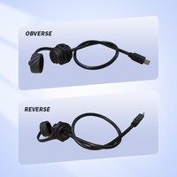 LSHITECH M20 IP67 Conector Hembra de Bayoneta Mini USB de Alta Resistencia y Cable de Alimentación 30V DC 1.5A para Equipos Industriales y Exteriores