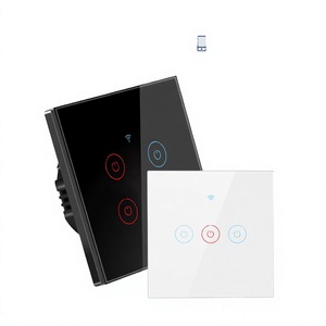 Interrupteur tactile Wi-Fi TL EUW03 EU 3 gangs 1 voie 600W L Plus N Tuya Smart Life App Blanc Noir pour usage domestique mural quotidien - Product Image 3