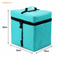 Sac isotherme imperméable en bâche, taille moyenne 35x25x35cm, doublure en feuille d'aluminium, logo personnalisé, faible MOQ, pour livraison de repas