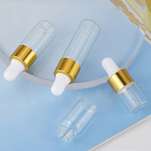 Flaconi Vuoti per Cosmetici da 1ml 2ml 3ml 4ml 5ml, Mini Fiale Trasparenti con Contagocce in Vetro e Anello Dorato - Product Image 4