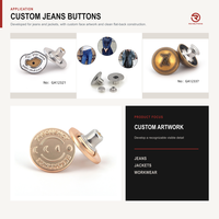 Boutons de jeans personnalisés avec logo, attaches plates en denim pour jeans, vestes et vêtements de travail