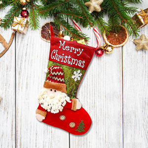 Bestselling Vintage Christmas Stocking Set 3D Santa Snowman <b>Doll</b> Xmas Mantel Hanging Decoration - Product Image 4