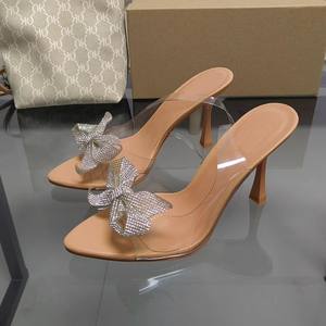 Sandalias de tacón alto para mujer, con punta abierta, lazo de diamantes de imitación, estilo dulce y moderno, novedad de otoño 2025 - Product Image 4