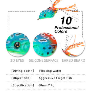 Gancho doble de acero de alto carbono, señuelo de pez negro, simulación de rana, cebo suave, cebo especial para matar, equipo de pesca falso - Product Image 3