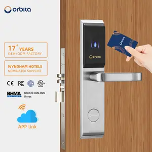 Pasokan pabrik Orbita kunci pintu pegangan hotel elektronik dengan kartu rfid untuk hotel Filipina