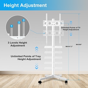 ML55AW 21"-60" 35kg Economy Mobile TV Stand Cart for LCD LED Flat Curved Panel Screen TV with <strong>Laptop</strong> <strong>Shelf</strong> Holds TV Mount - Product Image 3