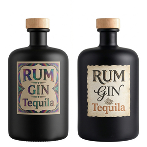 Bouteille en verre personnalisée avec bouchon, finition mate, noir, blanc, vert, colorée, 500 ml, 700 ml, 750 ml, pour gin, <span class=keywords><strong>rhum</strong></span>, whisky, vodka - Product Image 1