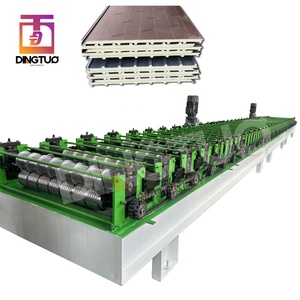 Machine de fabrication de panneaux sandwich en mousse PU pour toiture, ligne de formage de panneaux isolés motorisée, fabricant - Product Image 1