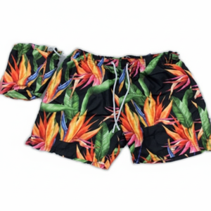 Pantaloncini da Spiaggia Casual da Uomo Taglie Forti a Vita Bassa con Stampa Leopardata a Righe Effetto Lavato con Cuciture Modello BS-001 in Poliestere Made in China - Product Image 1