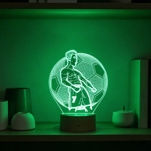 Acrylic Night Light Football Player Shaped Soccer Table Lamp LED for Bedroom Bedside Decoration Power Supply AAA Battery <b>Plug</b>-In - Product Image 3