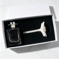 Diffuseur d'huiles essentielles parfumées en plâtre céramique fait main, motif orchidée, 150 ml – Parfum d'ambiance de luxe pour la maison