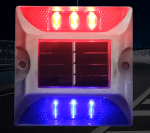 A energia solare rosso <span class=keywords><strong>blu</strong></span> luci lampeggianti strada Nail Cast in alluminio quadrato Highlight Highlight Highlight - Product Image 2