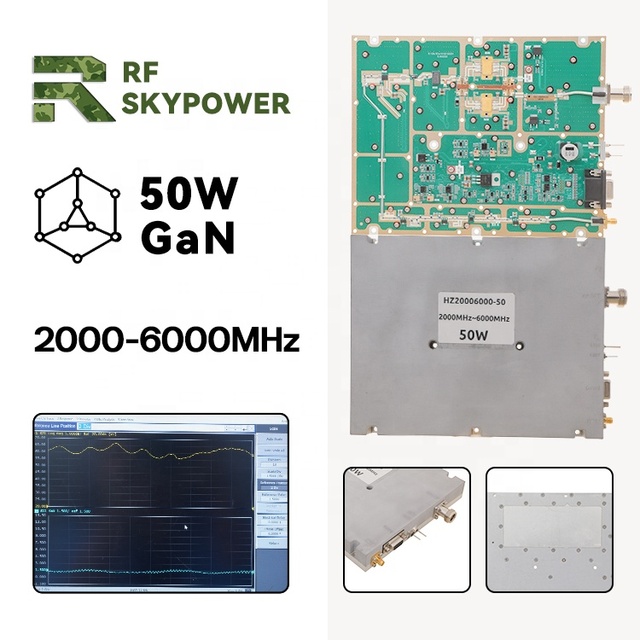 HZ2000-6000-50 3rd Gen GaN 50W RF Module 28V DC Powered 2000-6000MHz High Power RF Amplifier Government Facility Protection