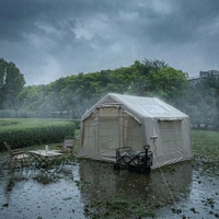Grand abri portable imperméable avec auvent pour 4 à 6 personnes, installation facile, cabane pour les voyages et les pique-niques, tente de camping gonflable pour l'hiver