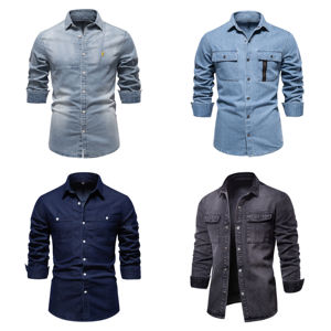 Usine directe hommes Long Denim grande taille hiver extérieur mode manteau vêtements pour hommes - Product Image 3