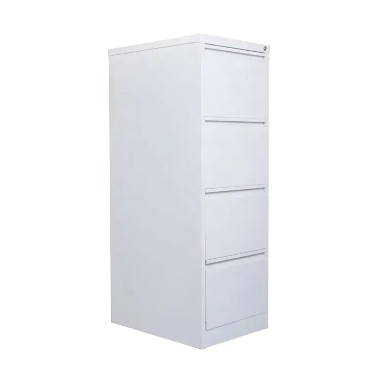 Armoire de classement à col de cygne métallique de couleur blanche avec 4 tiroirs, serrure à clé en métal, meubles de bureau, petite armoire moderne, casier scolaire