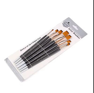 ชุดแปรงระบายสีน้ำหัวแบนหลายขนาด Keep Smiling Professional พร้อมขนแปรงไนลอน สำหรับระบายสีบนหินและเซรามิก - Product Image 2