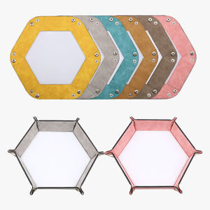 Organisateur <span class=keywords><strong>de</strong></span> rangement hexagonal en cuir PU personnalisé en gros Plateau <span class=keywords><strong>de</strong></span> sublimation pliable pour cadeaux <span class=keywords><strong>de</strong></span> bienvenue - Product Image 1