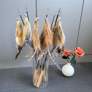 Varita de Lujo para Gatos con Forma de Zorro de Piel de Conejo Auténtica, con Campana y Lazo, Mango de Madera Natural, Interactiva para Entretener y Entrenar - Product Image 3