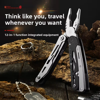 Pince de survie pliable 12-en-1, poignée en alliage d'aluminium léger, multi-usage avec allume-feu et lame de coupe, outils EDC