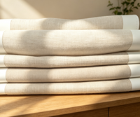Voilage semi-occultant effet lin, style chaleureux, personnalisable, taie de rideau, taux d'occultation 50-60% pour salon