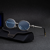 Gafas de Sol KAJILA al por Mayor, Modernas y a la Moda, con Logotipo Personalizado, Marco Ovalado de Metal, Protección UV400, para Hombre