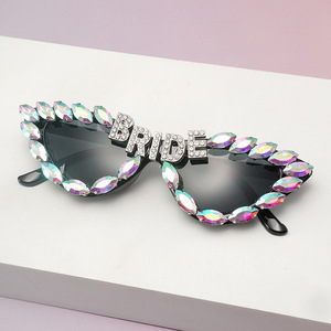 2026 Neue Cat-Eye-Sonnenbrille mit BRIDE Strass-Buchstaben Unverheiratete Party Dekorative UV400-Brille - Product Image 5